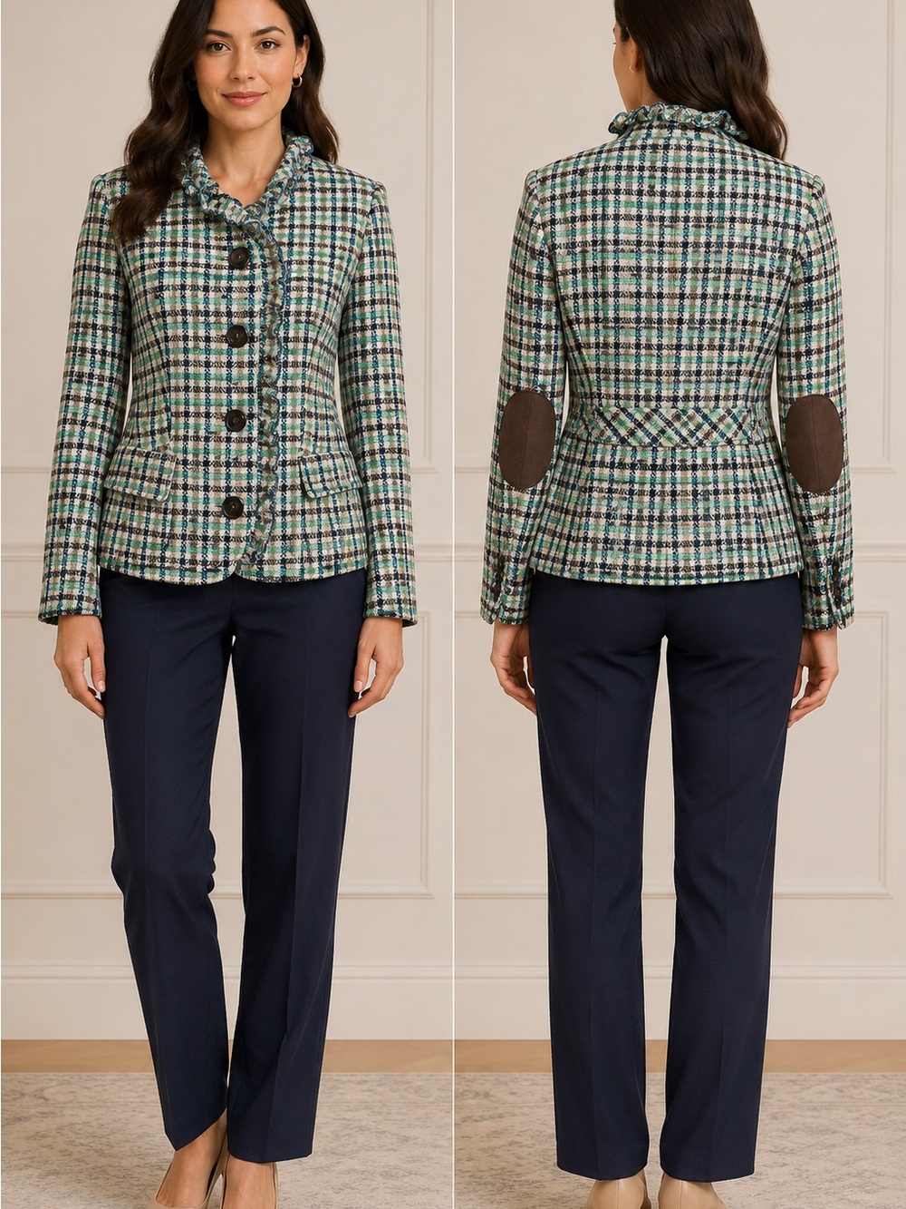 Talbots Collection Size 8 Wool
Plaid Blazer